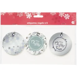 Étiquette cadeau Noël Jardin d'Hiver x6-Gifi Outlet