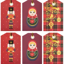 Étiquette cadeau Noël Tradition x6-Gifi