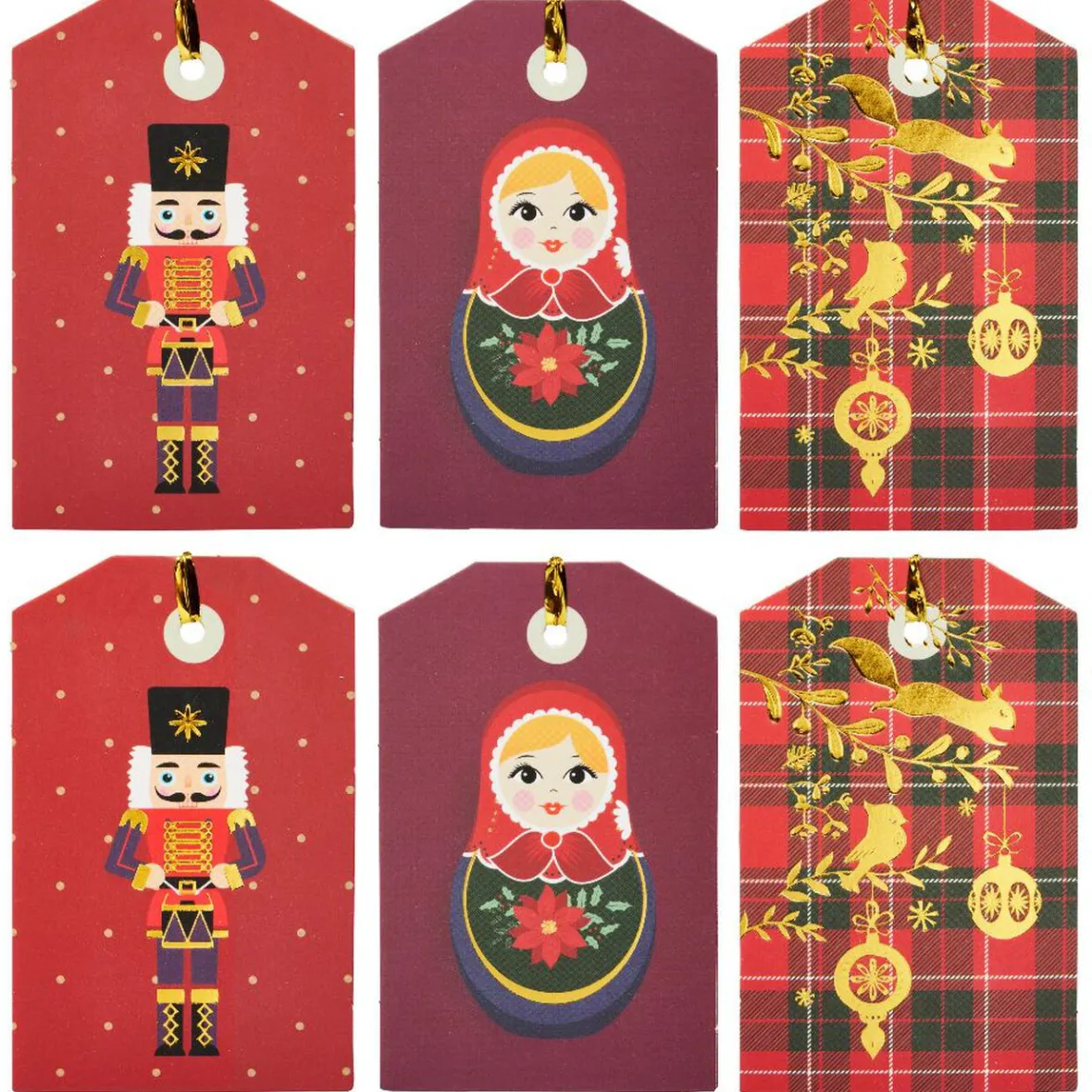 Étiquette cadeau Noël Tradition x6-Gifi