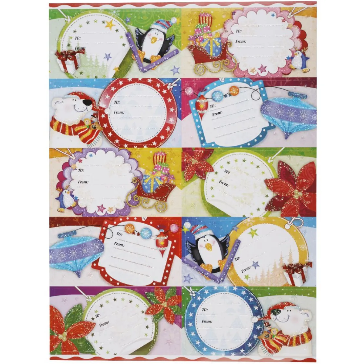 Étiquette pailletée papier cadeau x10-Gifi Sale