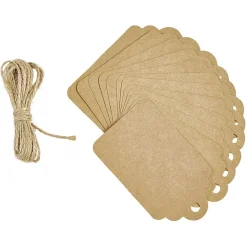Étiquette porte nom en papier kraft x 12-Gifi Online
