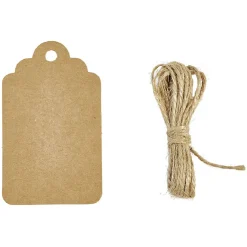 Étiquette porte nom en papier kraft x 12-Gifi Online