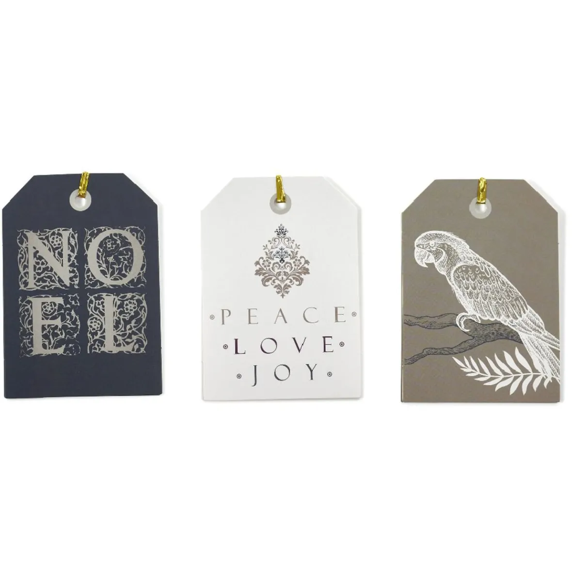 Étiquette pour paquet cadeau Noël Doré Argenté x6-Gifi Discount