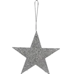 Étoile à suspendre effet pailleté gris ou blanc x2-Gifi Discount