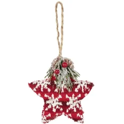 Étoile à suspendre en mousse et tissu décor tradition-Gifi Online