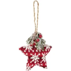Étoile à suspendre en mousse et tissu décor tradition-Gifi Online