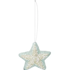 Étoile à suspendre pailleté bleu 7,5x7,5cm-Gifi Online