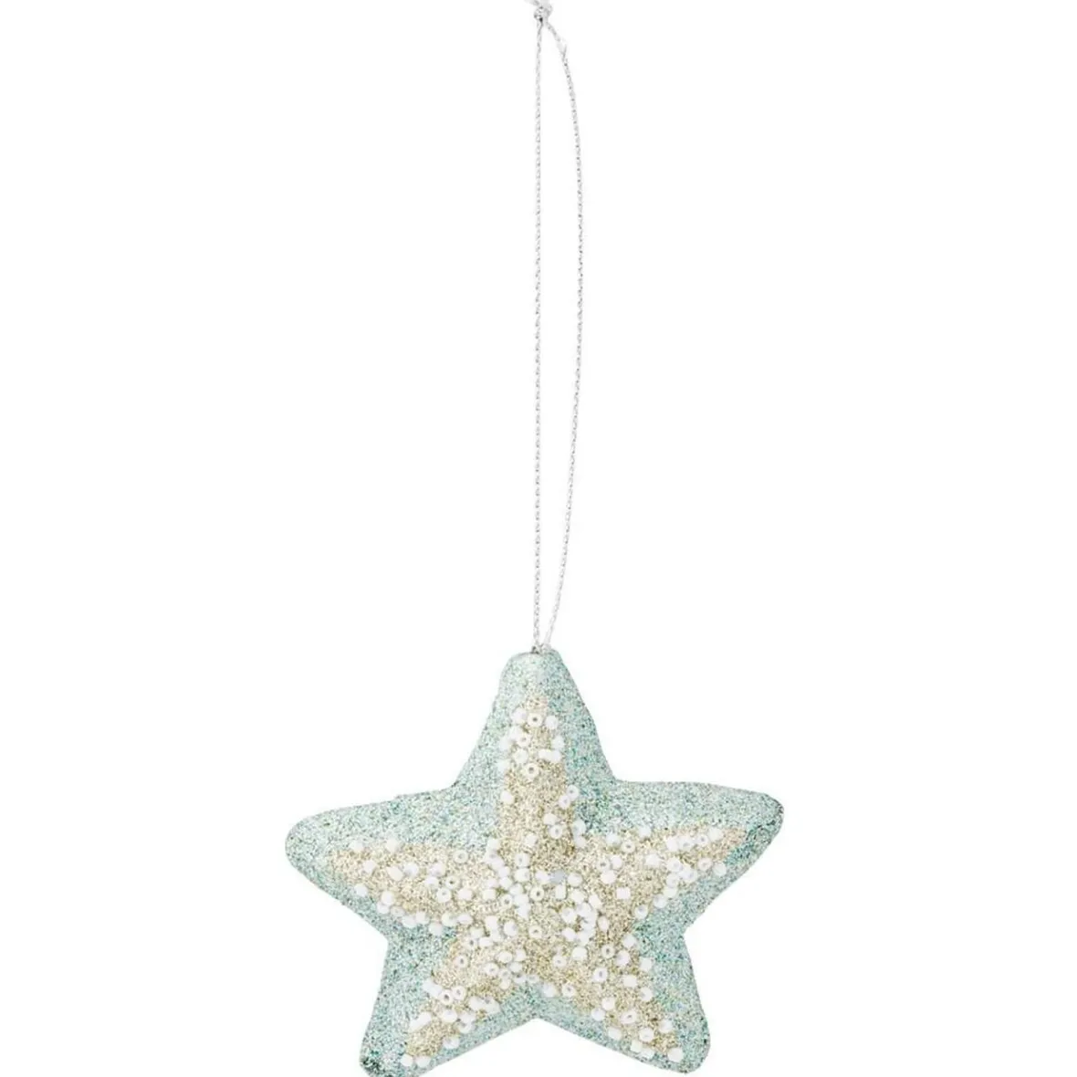 Étoile à suspendre pailleté bleu 7,5x7,5cm-Gifi Online