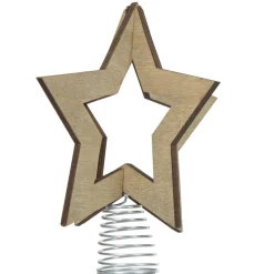 Étoile cimier tête de sapin Noël 3D bois-Gifi