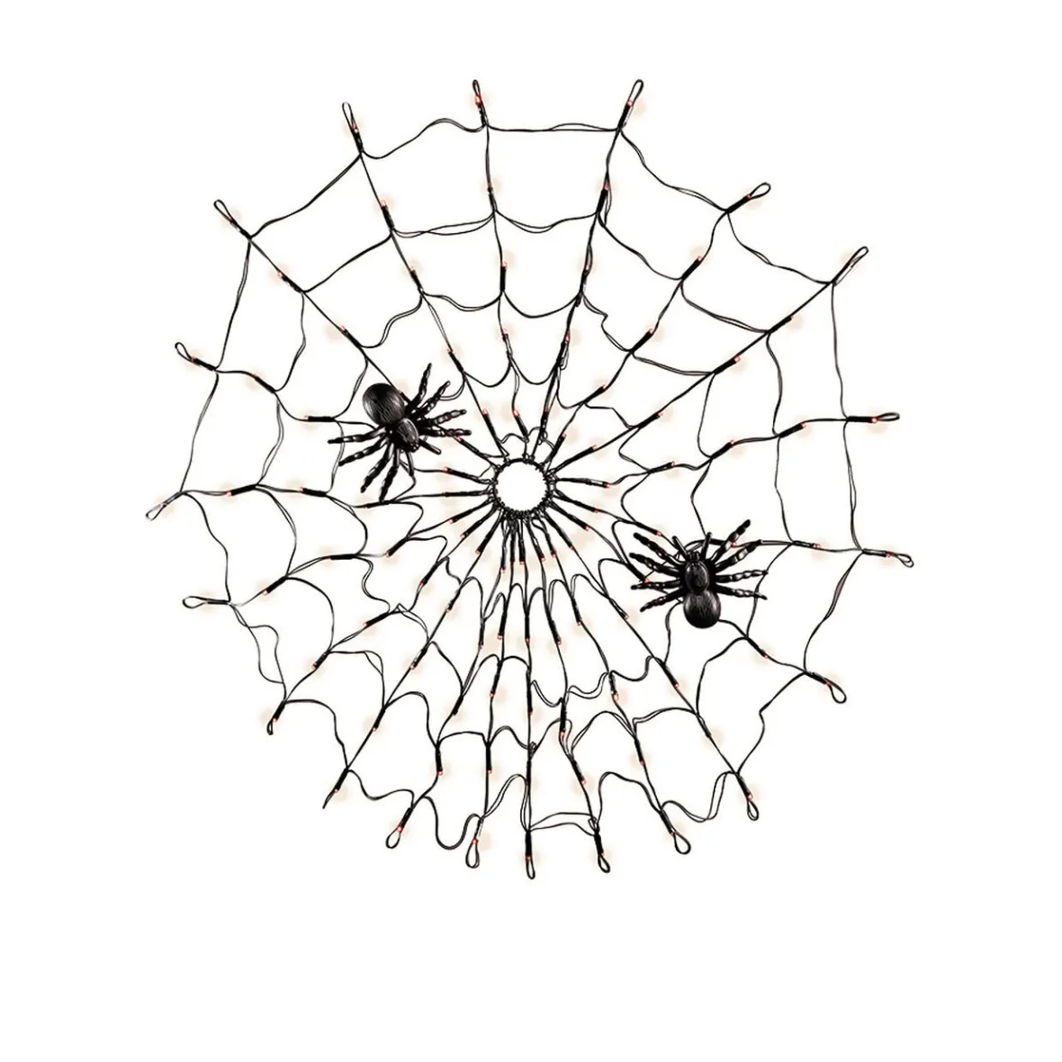 Toile d'araignée lumineuse 100 LED orange Ø78cm-Gifi Discount