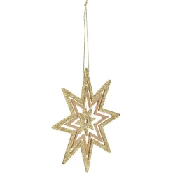 Étoile de Noël dorée en bois à suspendre-Gifi Hot