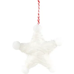 Étoile de Noël détails pompons à suspendre-Gifi Outlet