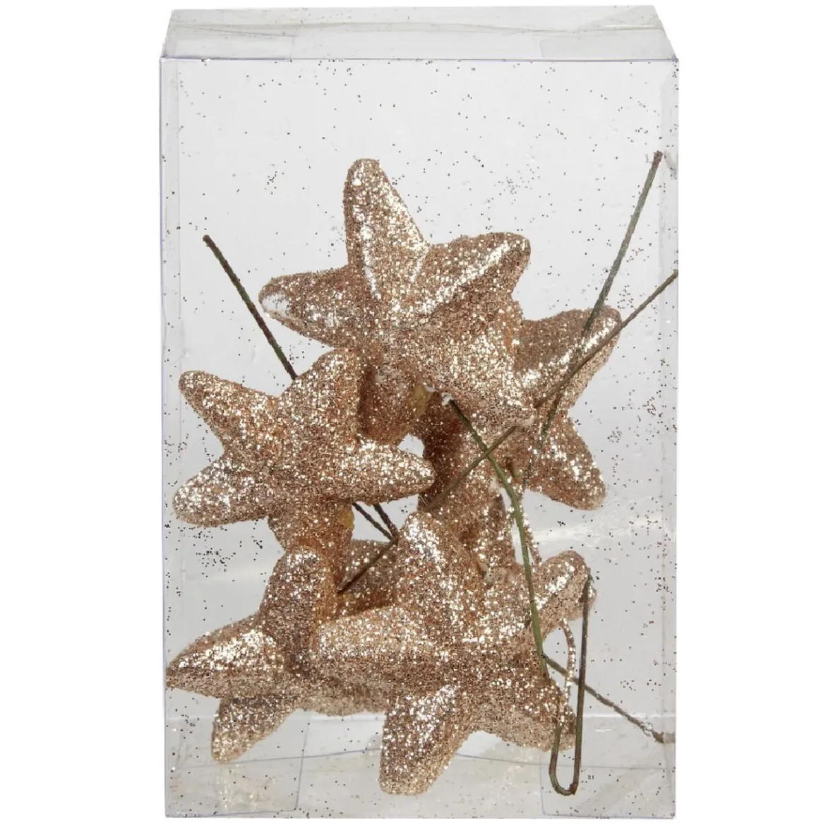 Étoile de Noël en mousse dorée avec crochet de suspension x6-Gifi New