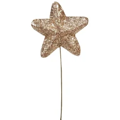 Étoile de Noël en mousse dorée avec crochet de suspension x6-Gifi New