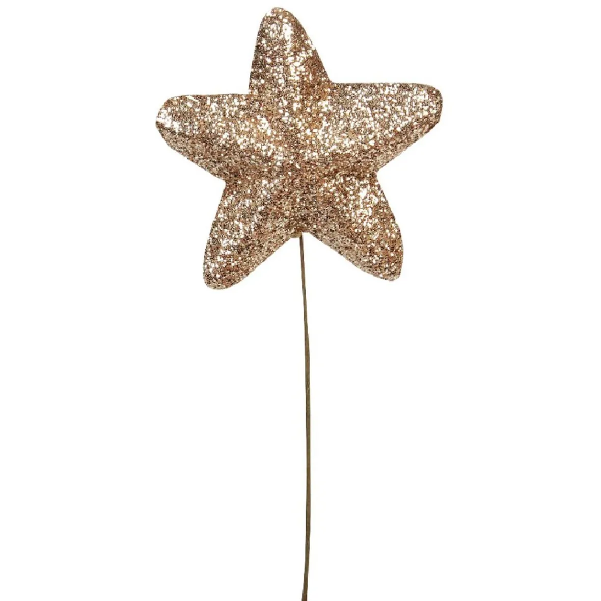 Étoile de Noël en mousse dorée avec crochet de suspension x6-Gifi New