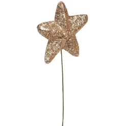 Étoile de Noël en mousse dorée avec crochet de suspension x6-Gifi New