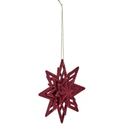 Étoile de Noël finition relief en velours-Gifi Discount