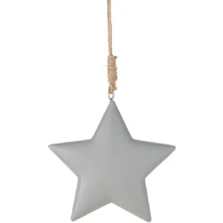 Étoile de Noël grise en bois avec effet béton à suspendre-Gifi Best
