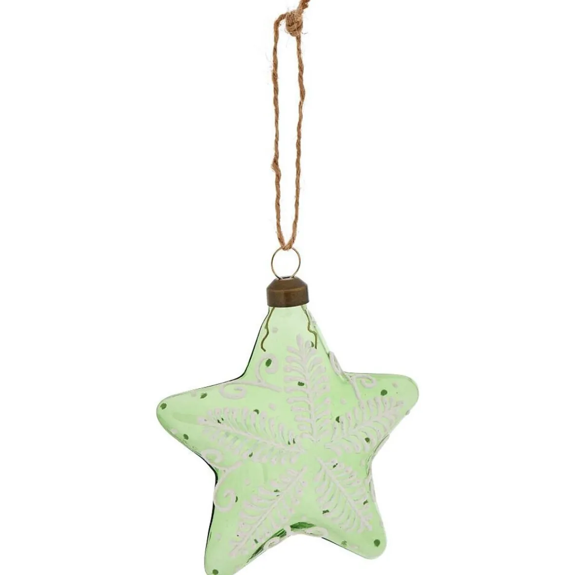 Étoile en verre à suspendre vert et blanc design artisanal H10,5cm-Gifi Online