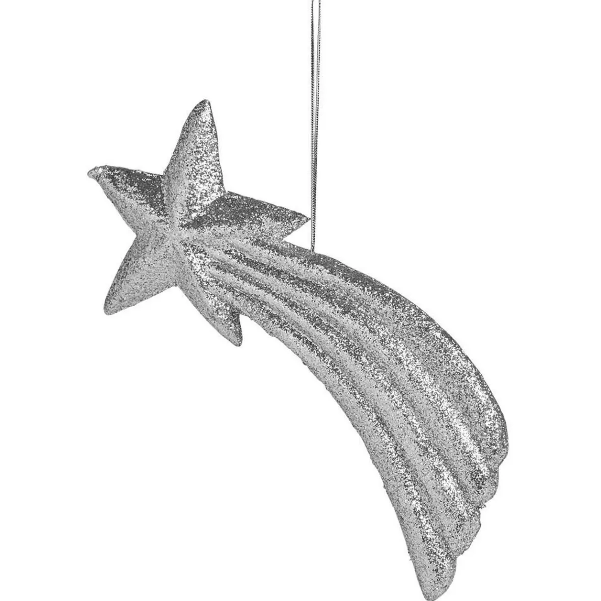 Étoile filante à suspendre argenté pailleté-Gifi Discount
