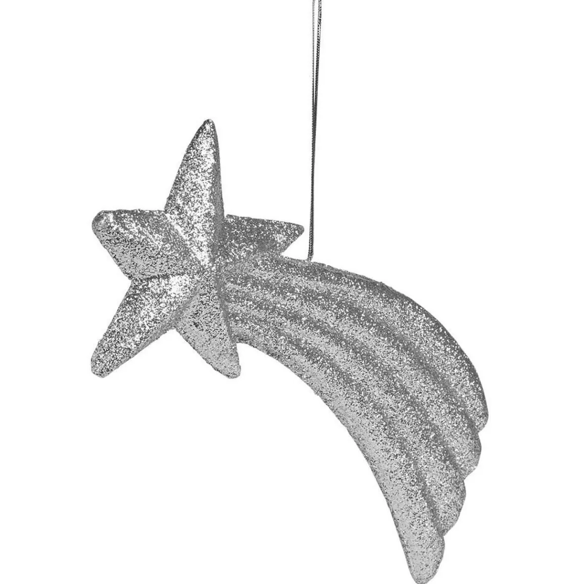 Étoile filante à suspendre argenté pailleté-Gifi Discount