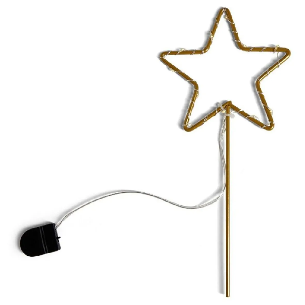 Étoile lumineuse à planter 12LED blanc chaud H25cm-Gifi Best