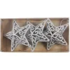 Étoile pailletée argentée à suspendre H.11 cm x3-Gifi Outlet