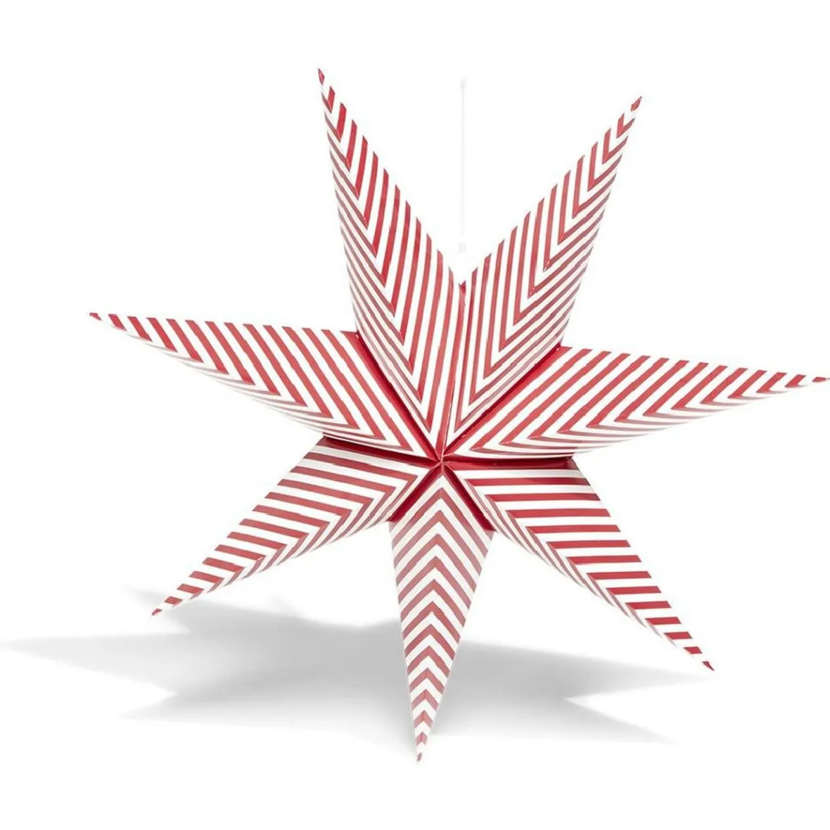 Étoile pliante à suspendre rouge et blanc H80cm-Gifi New