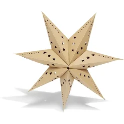 Étoile pliante à suspendre beige et blanc H80cm-Gifi Discount