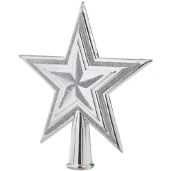 Étoile tête de sapin en plastique Gris argenté-Gifi