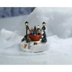 Tourniquet lumineux 9 led blanc chaud pour village de Noël-Gifi Hot