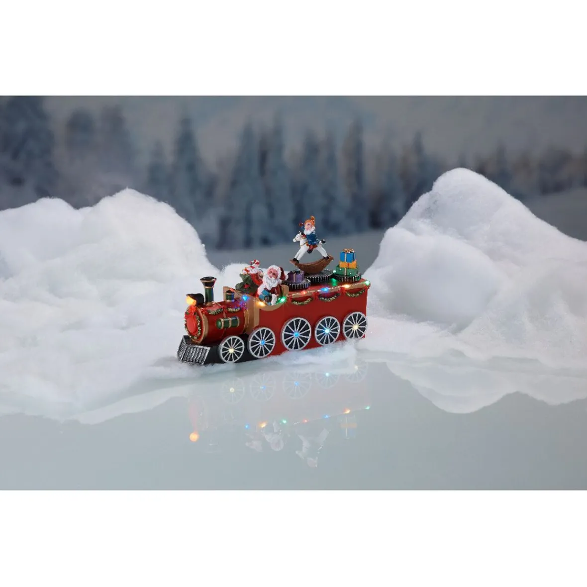 Train de Noël lumineux animé fonction rotative 10 LED-Gifi Clearance