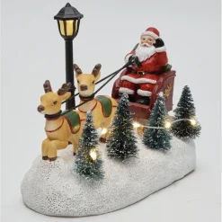 Traîneau de Noël et rennes lumineux 6 LED-Gifi Discount