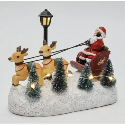 Traîneau de Noël et rennes lumineux 6 LED-Gifi Discount