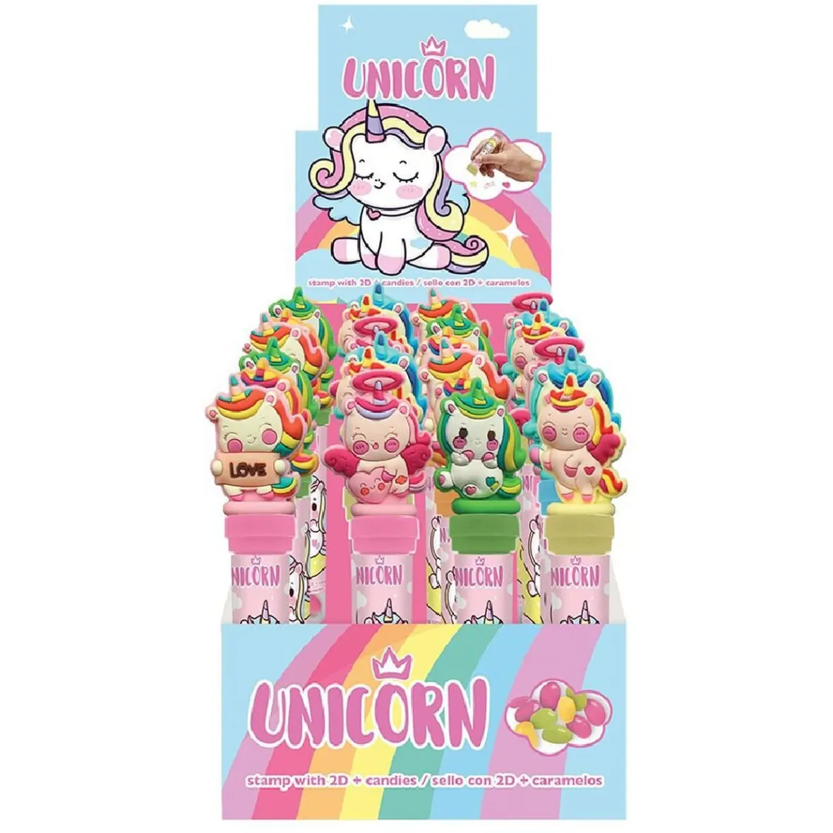 Tube de 20 bonbons Licorne avec capuchon tampon-Gifi