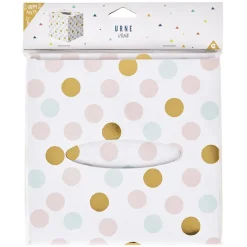 Urne d'anniversaire à poids de couleur rose, vert et doré en carton-Gifi Outlet