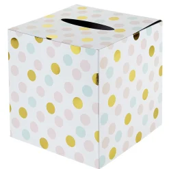 Urne d'anniversaire à poids de couleur rose, vert et doré en carton-Gifi Outlet