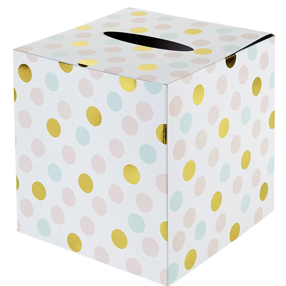 Urne d'anniversaire à poids de couleur rose, vert et doré en carton-Gifi Outlet