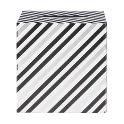 Urne d'anniversaire motif rayé noir et blanc en carton-Gifi