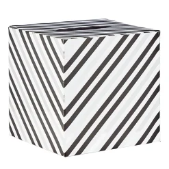 Urne d'anniversaire motif rayé noir et blanc en carton-Gifi