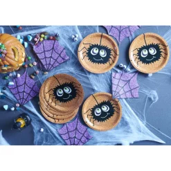 Vaisselle jetable Halloween motif araignée serviette x10 et assiette x10-Gifi Sale