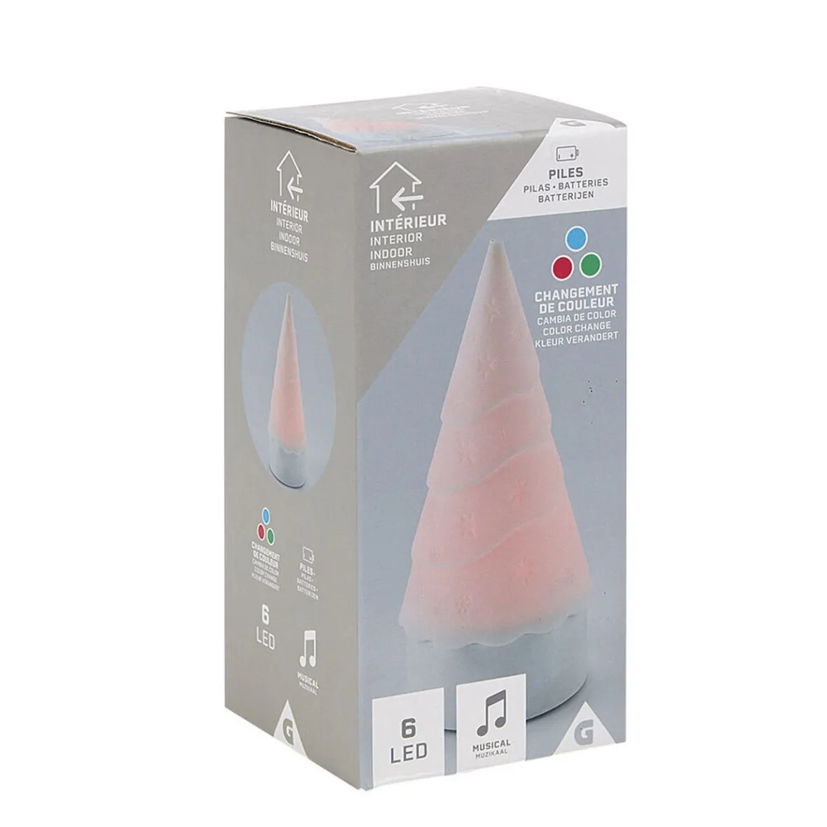 Veilleuse musicale led multicolore forme sapin de Noël-Gifi Outlet