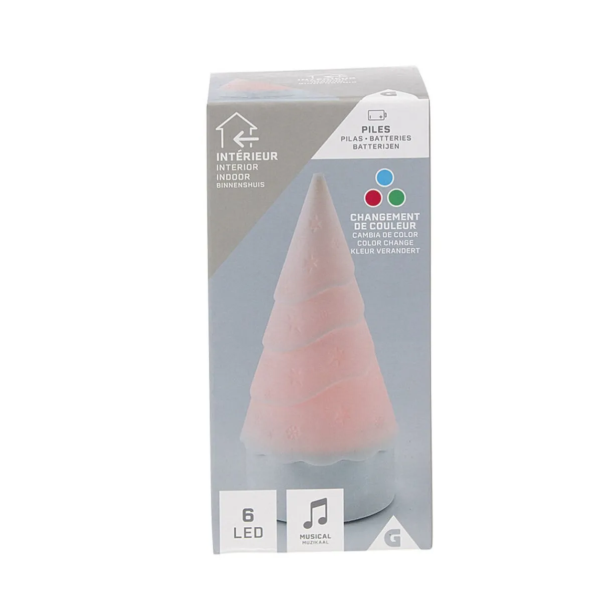 Veilleuse musicale led multicolore forme sapin de Noël-Gifi Outlet