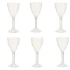 Verre à pied transparent plastique réutilisable x6-Gifi Best