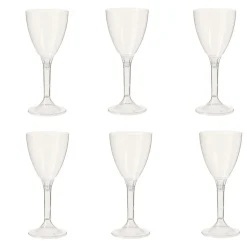 Verre à pied transparent plastique réutilisable x6-Gifi Best