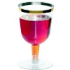 Verre à vin plastique transparent décor doré x6-Gifi