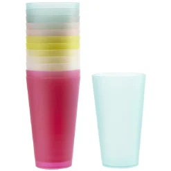 Verre en plastique coloré réutilisable x12-Gifi Hot