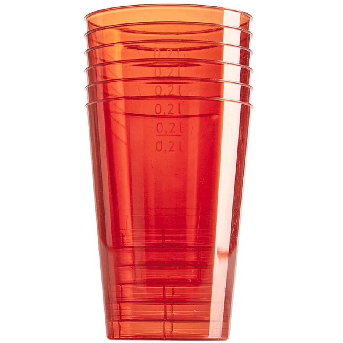 Verre en plastique rouge x 6-Gifi New