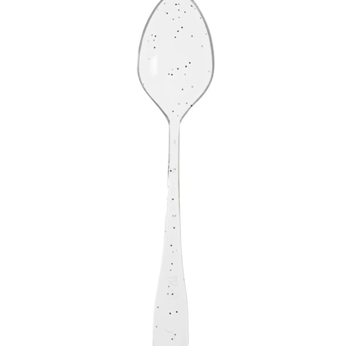Verrine et cuillère pailletée argentée plastique x12-Gifi Online