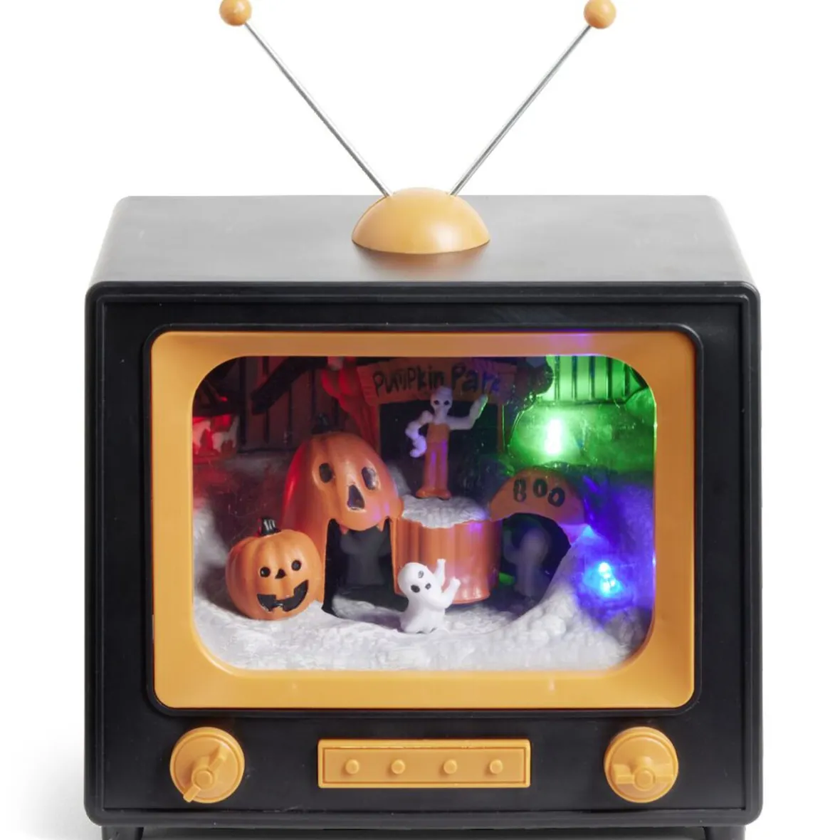 Village animé Halloween à piles télévision pumpkin park H19cm-Gifi Outlet